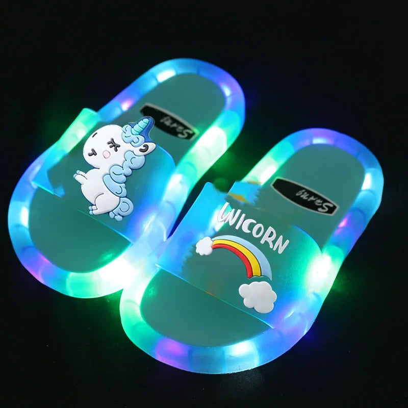 Kids’ Light-Up Cartoon Animal Slippers