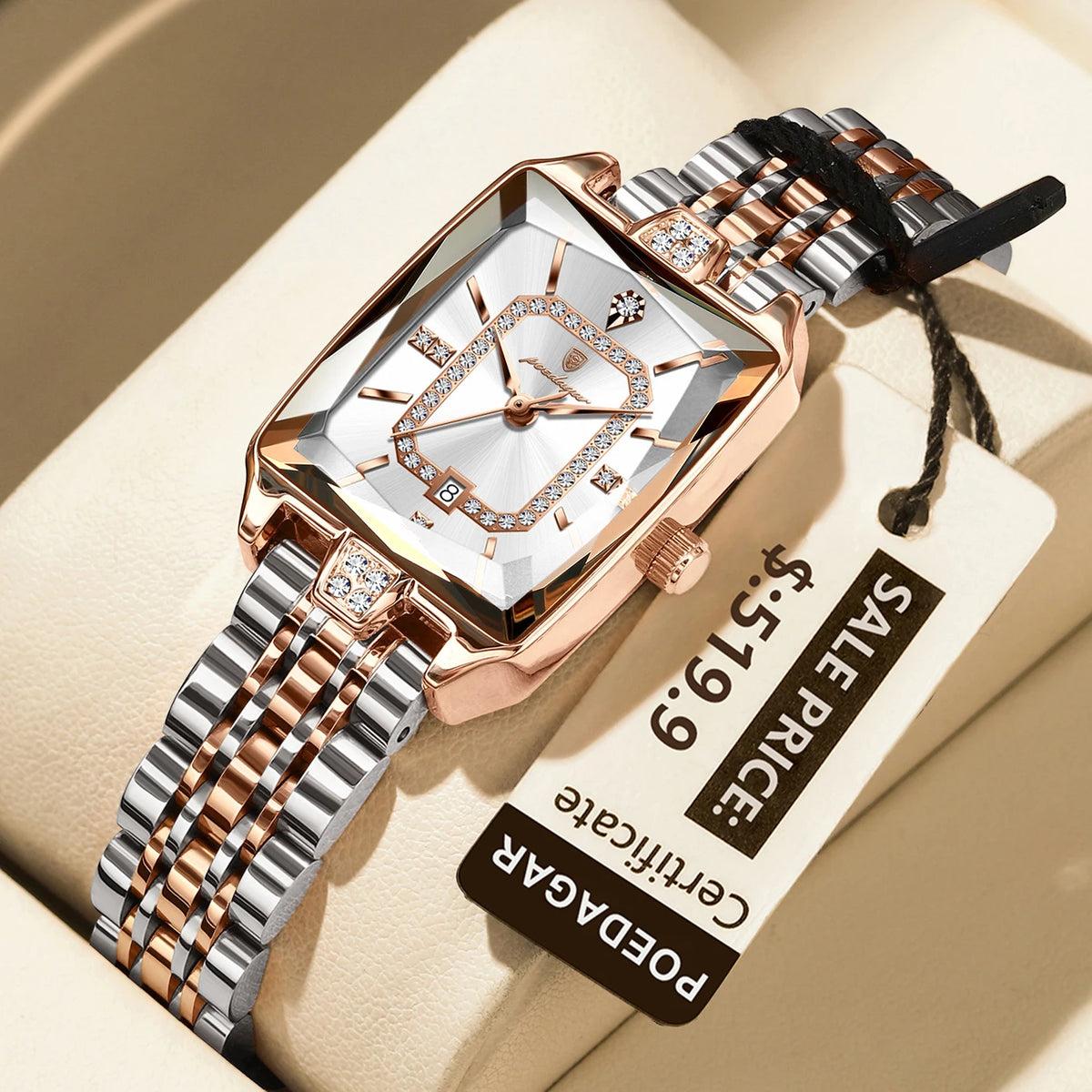 POEDAGAR 785 Women's Rectangular Quartz Watch