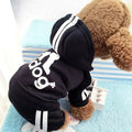 Hooded Dog Jumpsuit with Stripes & Bone Graphic