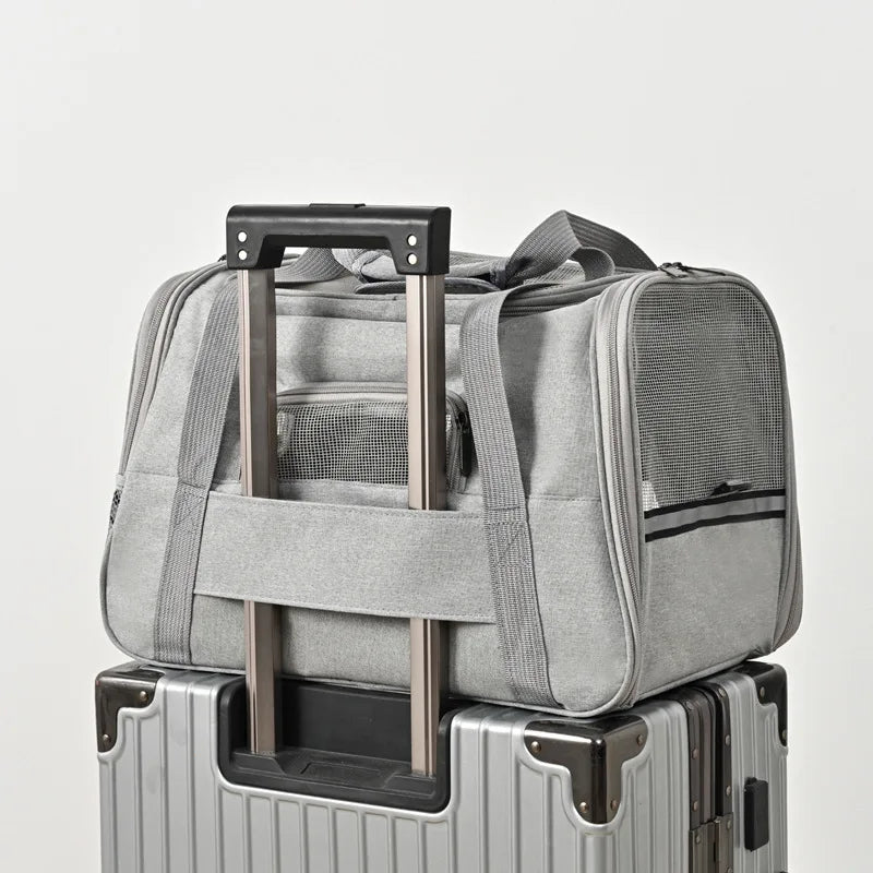 Soft-Sided Pet Carrier Bag with Mesh Panels