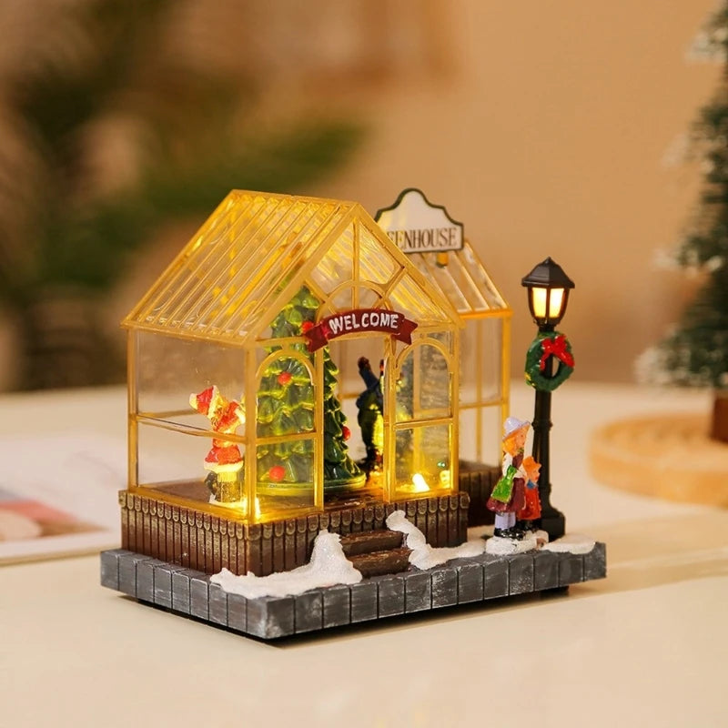 Musical Light-Up Christmas Greenhouse Scene