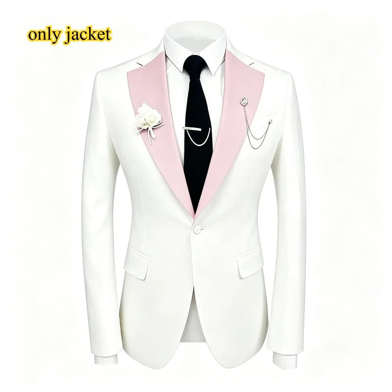 Formal Men's Suit 3 Piece Set Groom's Wedding Tuxedo Slim Fit Jacket Vest Pants Formal Party Dress Tailored Clothes Men Suits