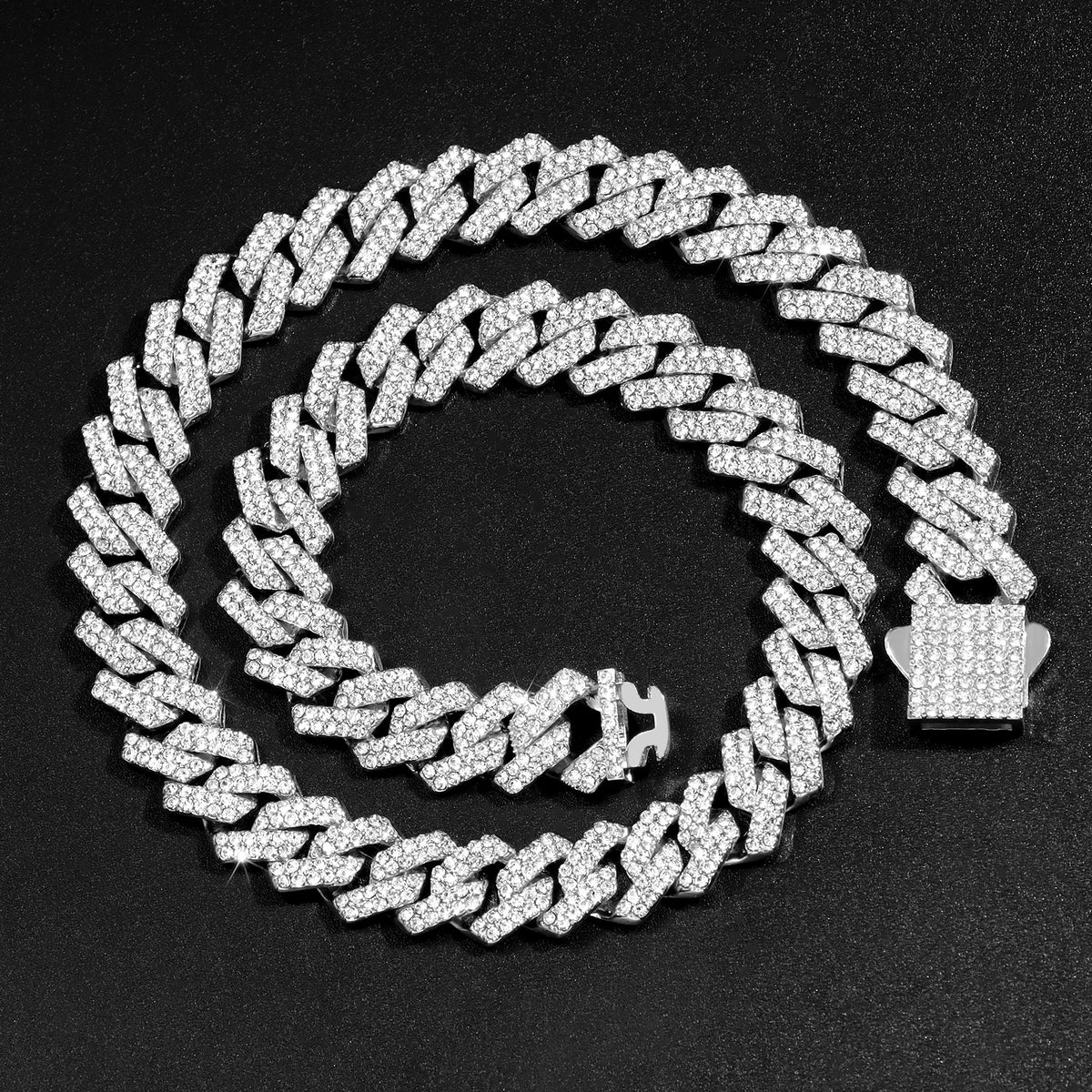 Rhinestone Cuban Link Chain – Necklace & Bracelet Options
