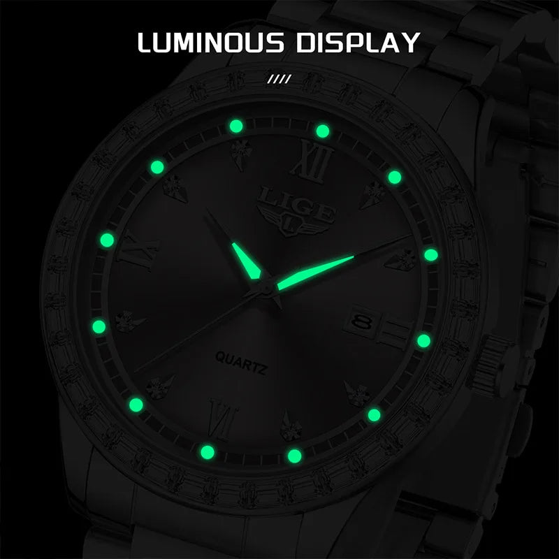 LIGE Women's Quartz Watch with Stainless Steel Band