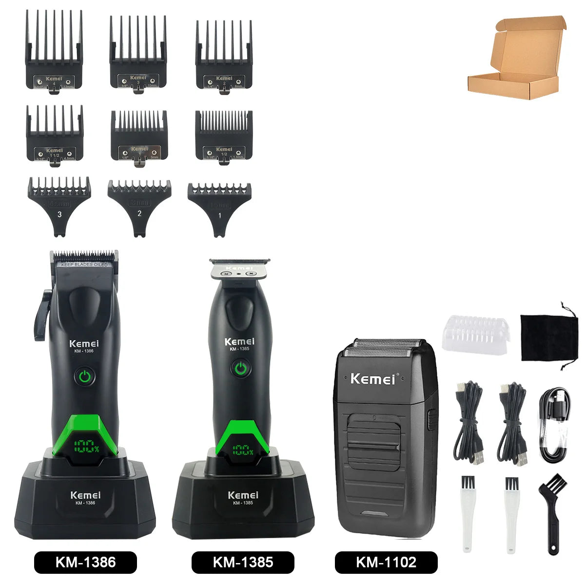 Rechargeable Hair Clippers, Trimmers and Grooming Kit Options