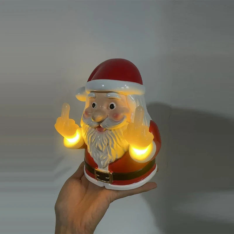 Light-Up Middle-Finger Santa – Adult Novelty Decoration