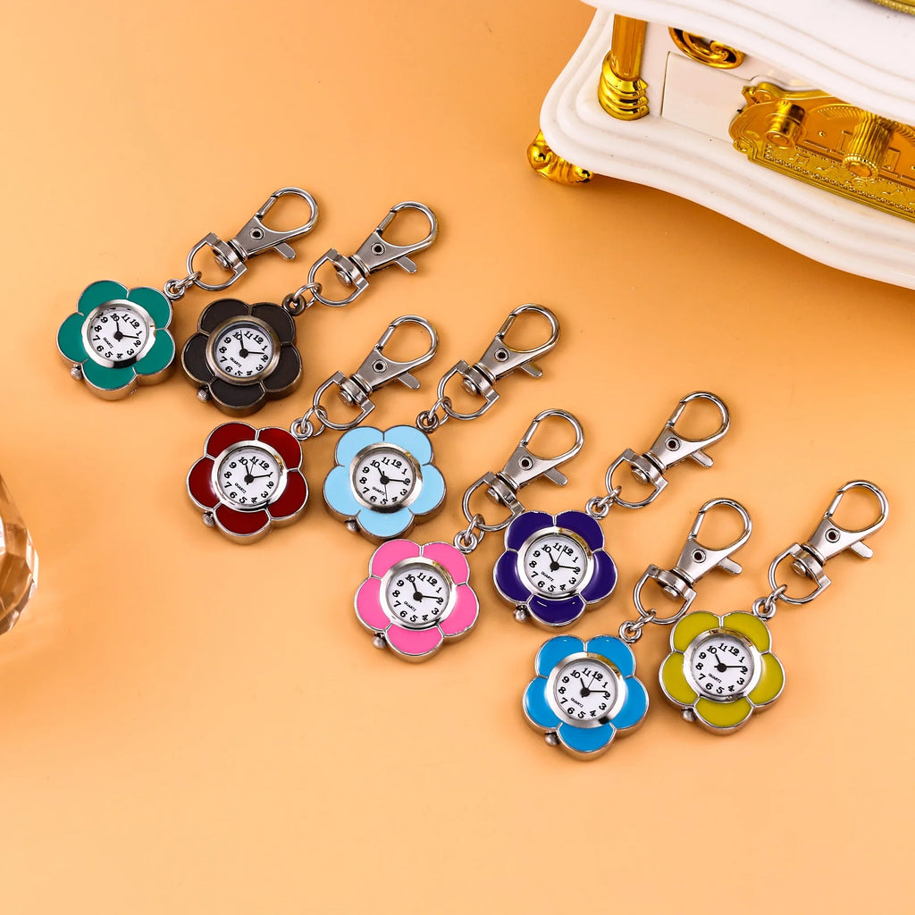 Colorful Flower Quartz Clip-On Watch