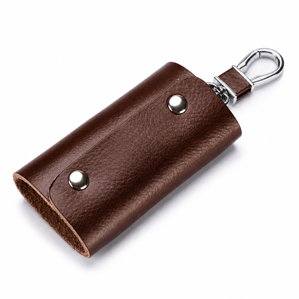 Coffee-brown key case mockup
