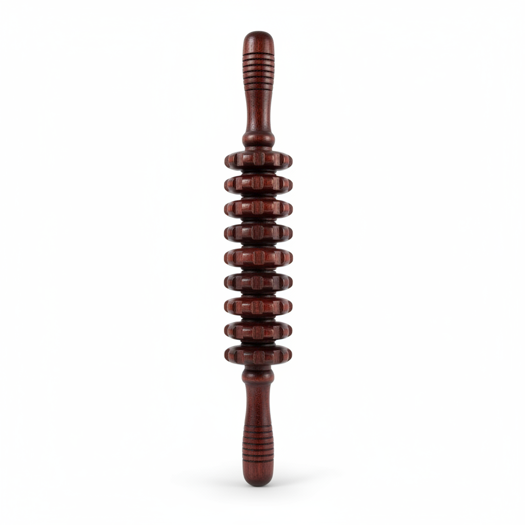 Manual Wooden Fascia Massage Roller - Mahogany