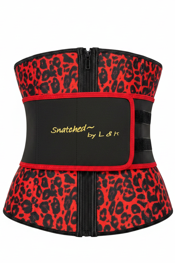 Red Leopard Wide Single Strap Waist Trainer – Snatched by L & K